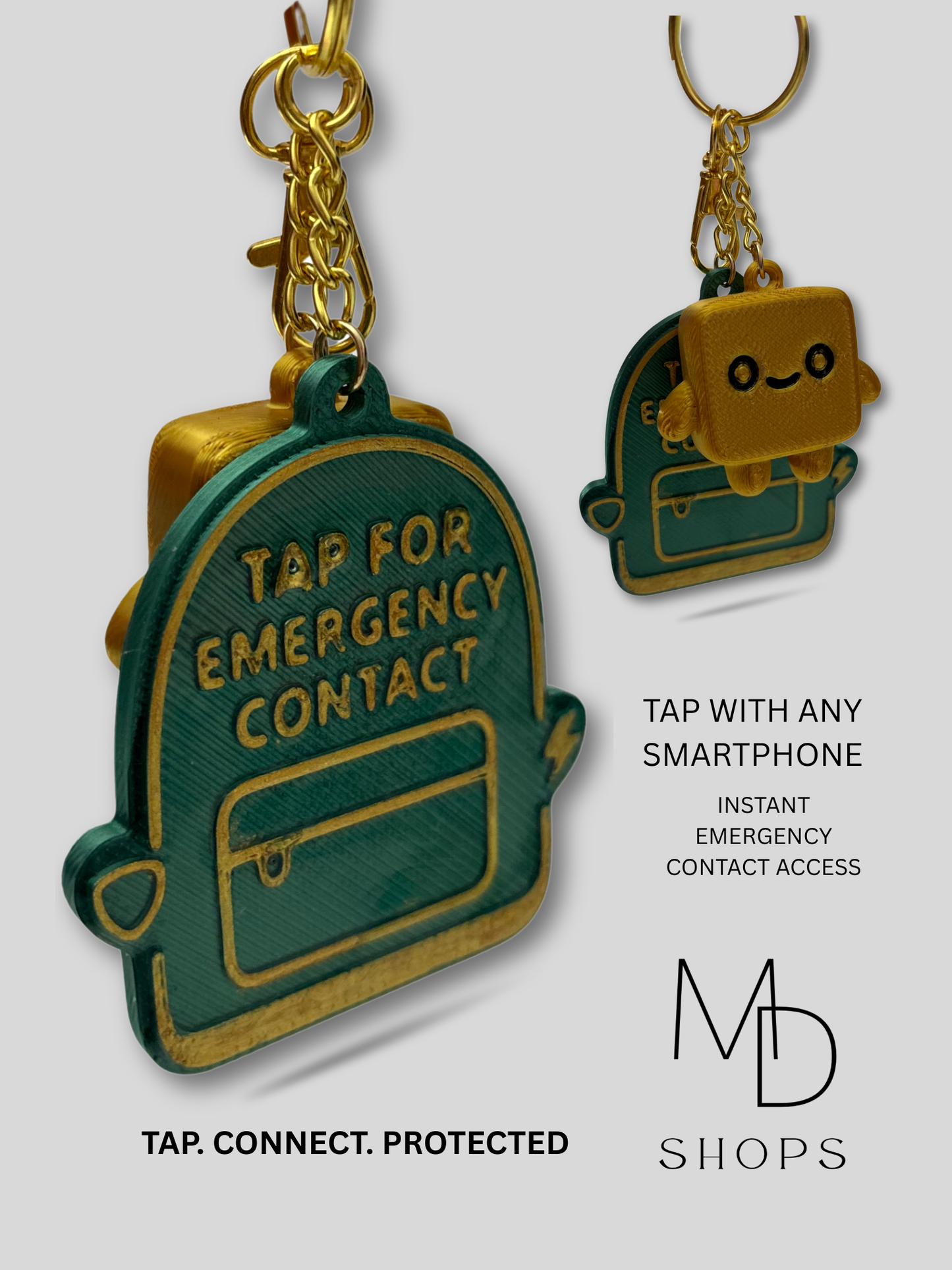 NFC Emergency Contact Keychain