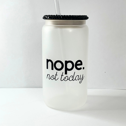 Nope. Bamboo Top Glass Tumbler